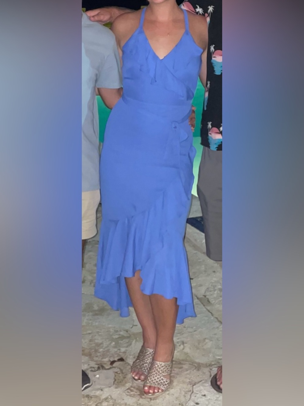 Royal Blue Ruffle Maxi Dress